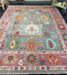 Exquisite Maroon Pink White Oushak Hand Knotted 4x6, 5x8, 6x9, 8x10, 9x12, 10x14 Ft Handmade Rugs For Living Room - Antique Contemporary Rug - thumbnail 1