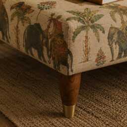 Handmade Ottoman Coffee Table Bench - Indian Elephant Village Decor - thumbnail 2