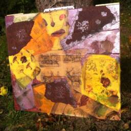 Collage, Boho, Original, Art, Picture, Art Time Of The Deer, Unique Autumn, Acrylic On Solid Wood - thumbnail 2