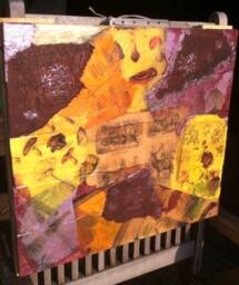 Collage, Boho, Original, Art, Picture, Art Time Of The Deer, Unique Autumn, Acrylic On Solid Wood - thumbnail 3