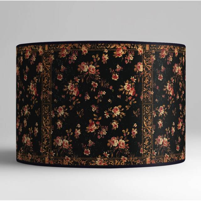 Vintage Floral Lampshade, Retro Table Lamp Shade, Handmade Paper - image 1
