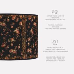 Vintage Floral Lampshade, Retro Table Lamp Shade, Handmade Paper - thumbnail 2