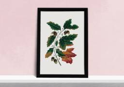 Oak Leaves & Acorns Art Print - Autumnal Painting Warm-Toned Fall Tree Watercolour Illustration Gift For Gardeners A5, A4 Or A3 - thumbnail 1