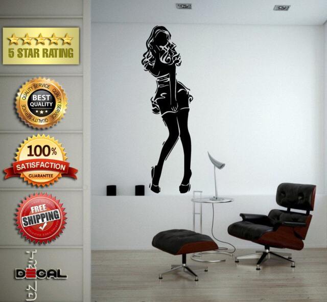 Girl Woman Beautiful Dress Model Wall Decal Vinyl Sticker Mural Room Decor L1770 - image 1
