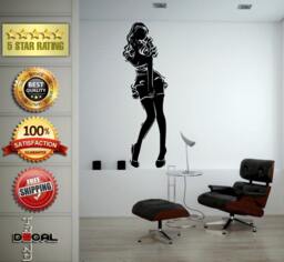 Girl Woman Beautiful Dress Model Wall Decal Vinyl Sticker Mural Room Decor L1770 - thumbnail 1