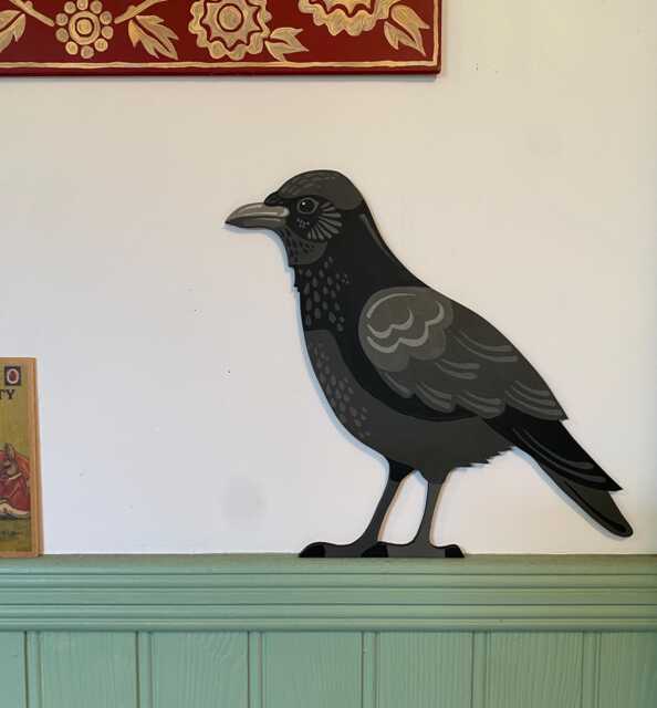 Hand Painted Crow - Standing To Put On A Door Frame, Picture Rail, Shelf Etc - image 1
