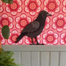 Hand Painted Crow - Standing To Put On A Door Frame, Picture Rail, Shelf Etc - thumbnail 2
