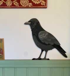 Hand Painted Crow - Standing To Put On A Door Frame, Picture Rail, Shelf Etc - thumbnail 1