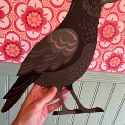 Hand Painted Crow - Standing To Put On A Door Frame, Picture Rail, Shelf Etc - thumbnail 3