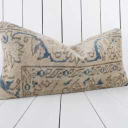 Vintage Turkish Kilim Pillow Cover, 12x24 Inch Lumbar Home Decor - thumbnail 3