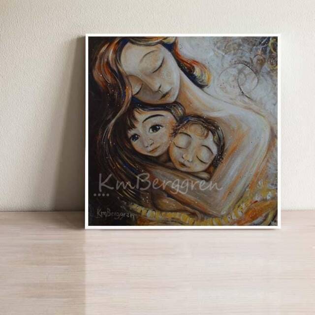 Mom Of 2 Children Gift, Sisters Autographed Art Print By Kmberggren - Linger - image 1