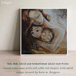 Mom Of 2 Children Gift, Sisters Autographed Art Print By Kmberggren - Linger - thumbnail 2