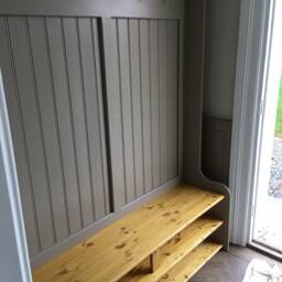 Beautiful Hand Craft Bespoke Monks Bench Coat Rack With Shoe Shelf - thumbnail 2