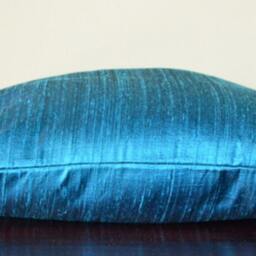Teal Colored Dupioni Pure Silk Cushion Cover/Code 76 /12x12, 12x16, 12x20, 14x20, 14x24, 16x16, 18x18, 20x20, 22x22, 24x24 - thumbnail 3