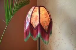 Pink Lotus Lampshade Handmade Silk Shade With Rayon Fringe
