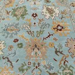 Lt. Blue Exquisite Oushak Style Hand Knotted Rug 4x6, 5x8, 6x9, 8x10, 9x12, 10x14 Ft Contemporary Handmade Rugs For Living Room - thumbnail 2