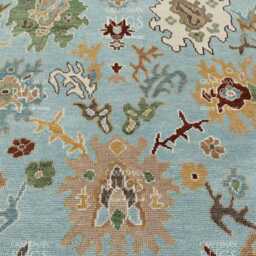 Lt. Blue Exquisite Oushak Style Hand Knotted Rug 4x6, 5x8, 6x9, 8x10, 9x12, 10x14 Ft Contemporary Handmade Rugs For Living Room - thumbnail 4