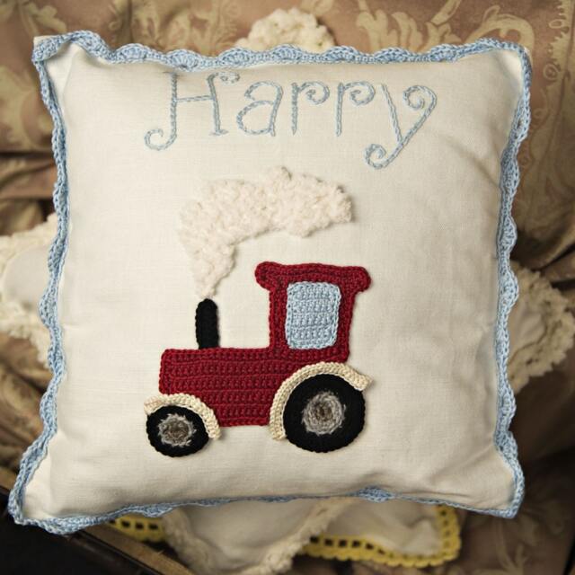 Personalised Tractor Baby Cushion , Farm Room, Lovers Little Farmer Gift, Nursery - image 1