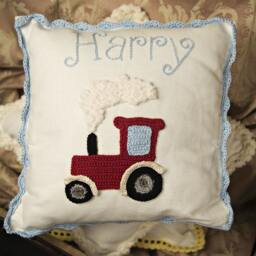 Personalised Tractor Baby Cushion , Farm Room, Lovers Little Farmer Gift, Nursery - thumbnail 1