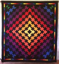 Colorful Rainbow Full/Double Bed Quilt Or Throw - thumbnail 1