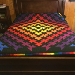Colorful Rainbow Full/Double Bed Quilt Or Throw - thumbnail 2