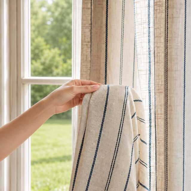 Custom Linen Curtains, Sheer Drapes, Window Panels For Farmhouse Kitchen Bedroom Living Room - image 1