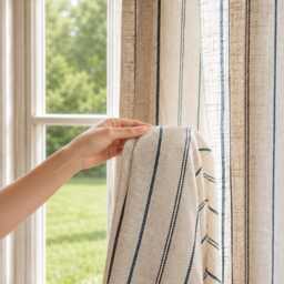 Custom Linen Curtains, Sheer Drapes, Window Panels For Farmhouse Kitchen Bedroom Living Room