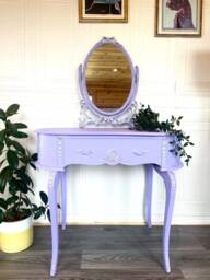 Vintage Louis Style Dressing Table Small Olympus Vanity With Mirror - thumbnail 1
