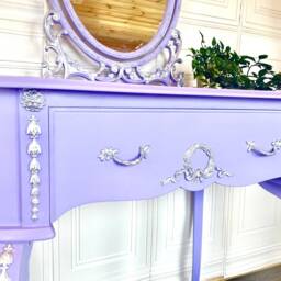 Vintage Louis Style Dressing Table Small Olympus Vanity With Mirror - thumbnail 2