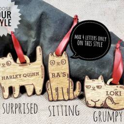 Custom Cat Ornament Gift For Lovers Stocking Stuffer Personalized Pet Grumpy Christmas Sign - thumbnail 2