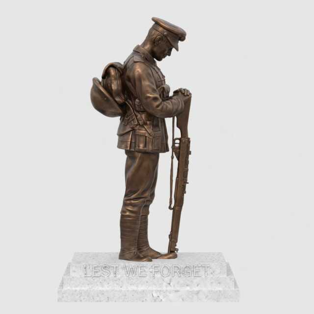 Lest We Forget Soldier Statue - Remembrance Day Tribute Memorial Figure - image 1