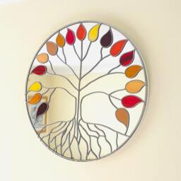 Art Deco Tree Of Life Mirror - Autumn Blaze - thumbnail 2