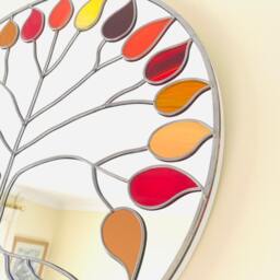 Art Deco Tree Of Life Mirror - Autumn Blaze - thumbnail 3