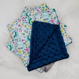 Modern Baby Lovey, Security Blanket, Contemporary Lovey Flower Bunny - thumbnail 3