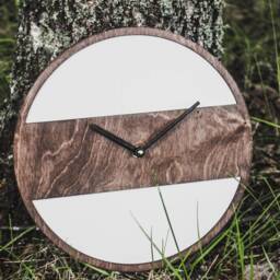 Modern Wooden Wall Clock - Minimalist Scandinavian Round Decor Silent Farmhouse Timepiece - 11.8 - thumbnail 4