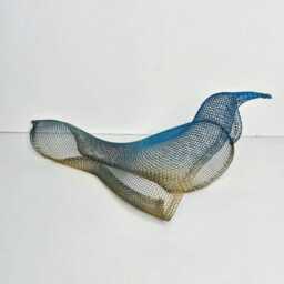 Set Of 3 Metal Wire Mesh Bird Sculptures, Wall Or Shelf Decor - thumbnail 4