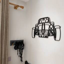 Caterham 7 Wall Art Line Drawing 3D Wooden Cut Out - Gold Copper Silver Metal Look - thumbnail 2
