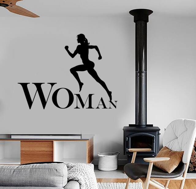 Wall Vinyl Decal Sport Fitness Quote Fit Woman Work Out Routine Bodybuilding Gym Modern Home Decor - #1216Dz - image 1