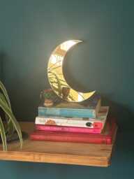 Gold Mirror Acrylic Moon Wall Art - thumbnail 1