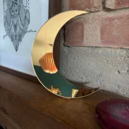 Gold Mirror Acrylic Moon Wall Art - thumbnail 3