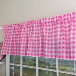 Pretty Pink Flowers Valance ~ 65 Inches Wide - thumbnail 3