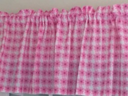 Pretty Pink Flowers Valance ~ 65 Inches Wide - thumbnail 1