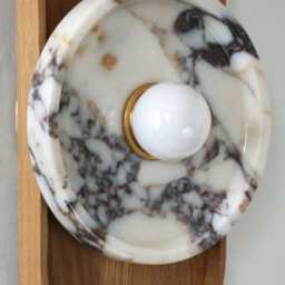 Calacatta Marble Wall Sconce - Modern White Oak Bathroom Light - thumbnail 4