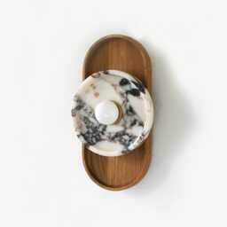 Calacatta Marble Wall Sconce - Modern White Oak Bathroom Light - thumbnail 3