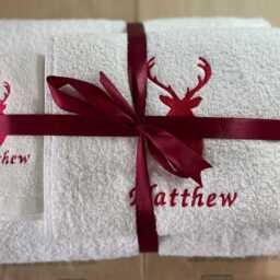 stag Embroidered Towel Hand Bath Sheet 500Gsm 100% Cotton - thumbnail 2