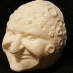 Man in The Moon 3D Sticker - Unpainted - thumbnail 2