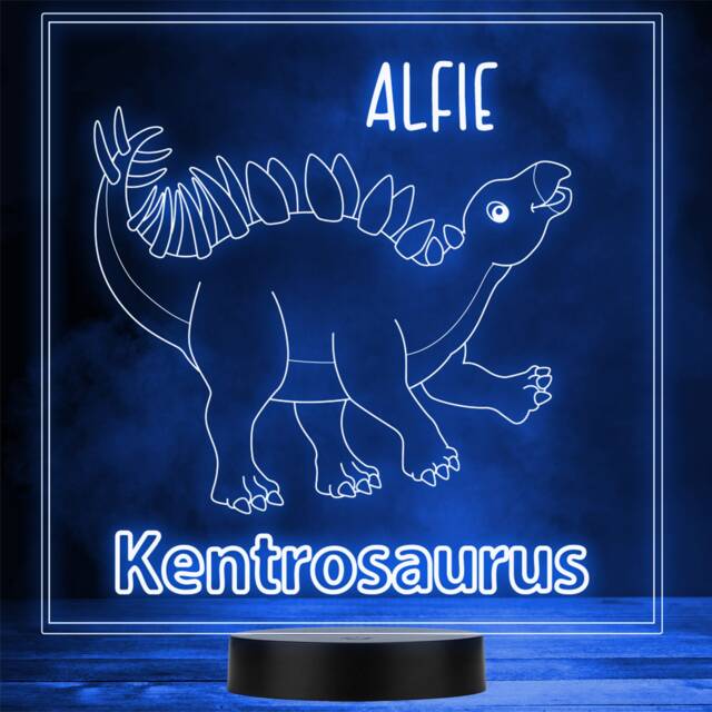 Kids Cute Dinosaur Fan Kentrosaurus Led Personalised Gift Night Light - image 1