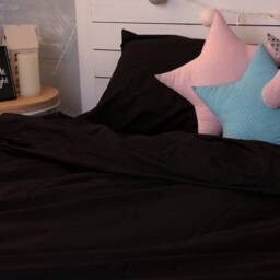 Natural Cotton Duvet Cover in Black. Twin, Full, Queen, King, Single, Kingsingle, Double, Custom Size - thumbnail 4