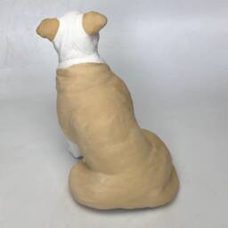 Custom American Bulldog Pet Memorial Urn Hand-Sculpted Clay Dog Portrait - thumbnail 4