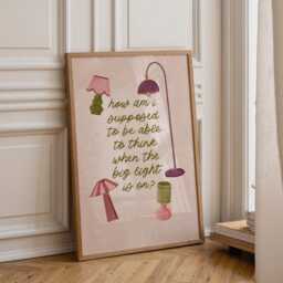 Big Light - Funny Art Print, Lamps, Lamplight, Ambience, Relatable Poster, Colourful, Original Drawing - thumbnail 1